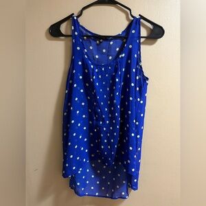 Soprano Blue and Cream Tank Top with Chic Appeal